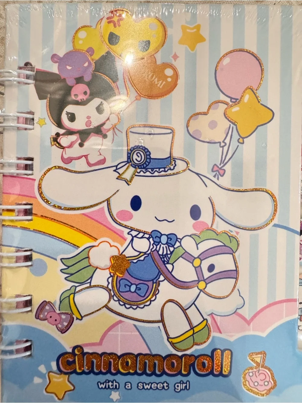 Sanrio Cinnamoroll Pastel Blue & Yellow Spiral Party Notebook